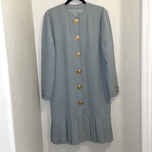 CHETTA B Designer Gold Lux Button Pleated  PRESIDENTIAL Formal Tuxedo Dress VTG